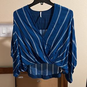 Free People Oversized Stripe Blouse Size XS
